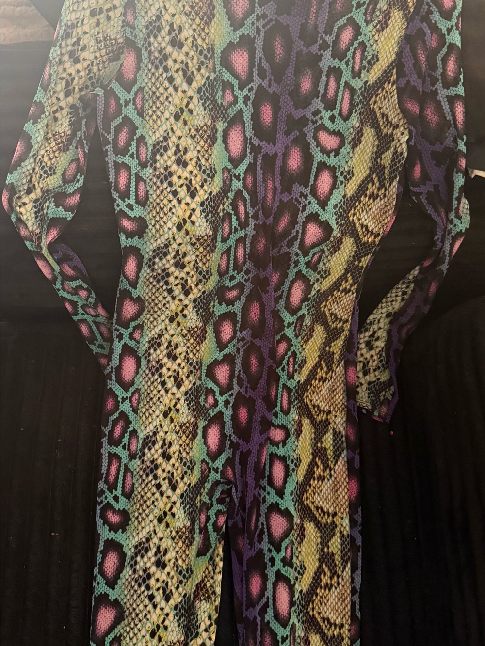 Multicolor Snake-Pattern Reptile Jumpsuit